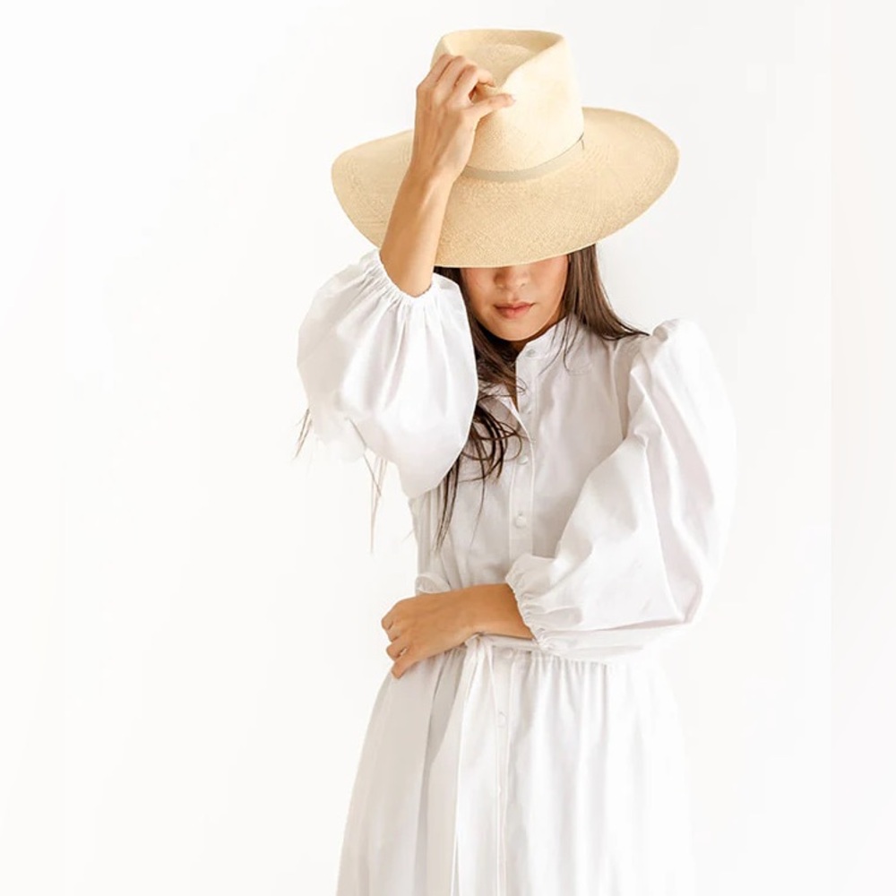 Brittany Fuson White Louisa Button-Front 100% Cotton Tiered Belted Maxi Dress XS